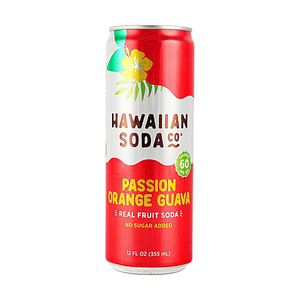 Passion Fruit Orange Guava Real Fruit Soda,12 fl oz【No Sugar Added,No Caffeine】