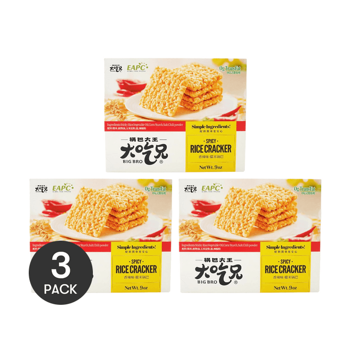 Spicy Glutinous Rice Crackers, 9.17 oz *3【3 Packs】