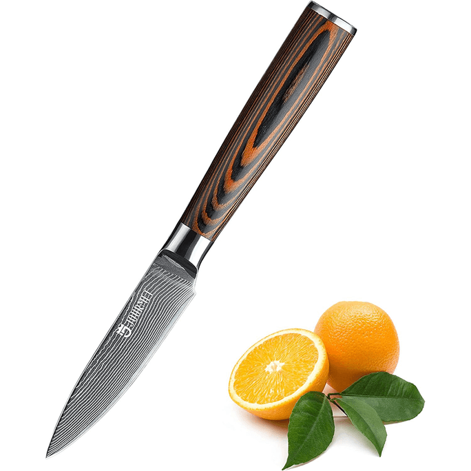 3.5 Inch Damascus Paring Knife Hot Sale Paring Knife Pakka Wood Handle Vg10 67 Layers Damascus Paring Knife