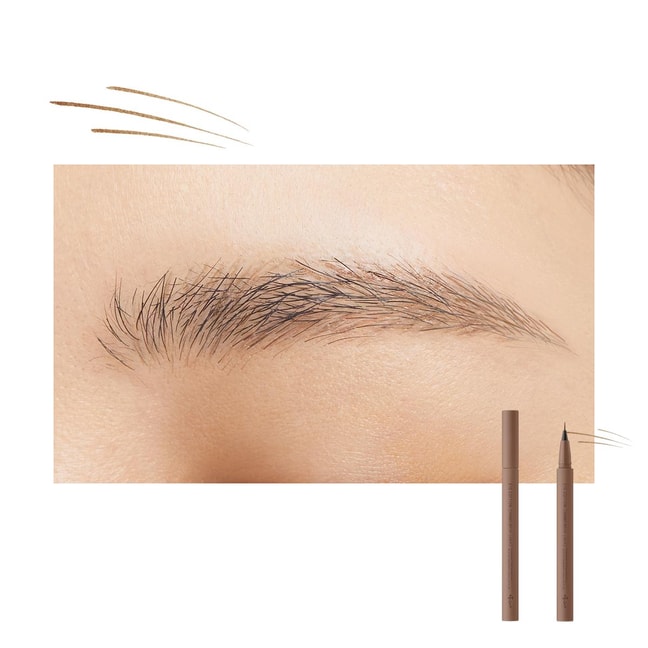 日本ETTUSAIS艾杜纱 立体素描液体眉笔 眼线下睫毛卧蚕多效 0.01mm极细顺滑 根根原生眉 舒缓低敏养肤 #01 自然棕色