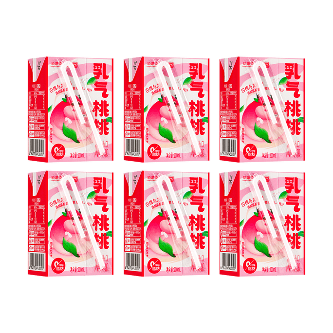 【Value Pack】Peach Oolong Lactic Acid Flower Fruit Tea,6.76 Fl oz*6 Packs