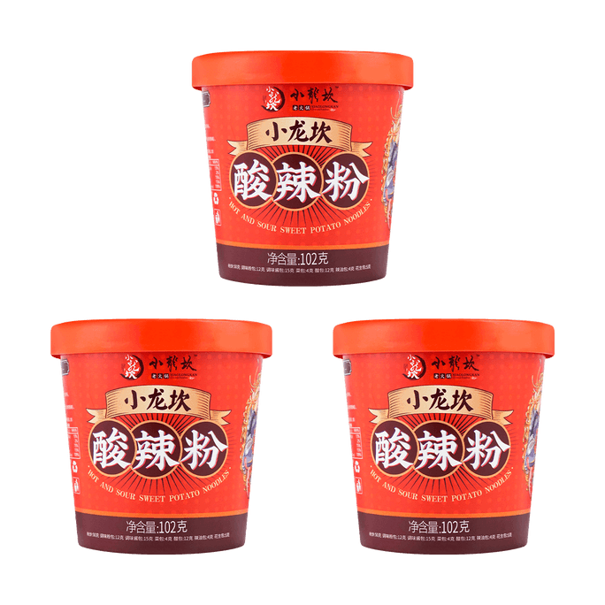 【Value Pack】Hot & Sour Sweet Potato Noodles - Instant Noodles, 3.59oz*3