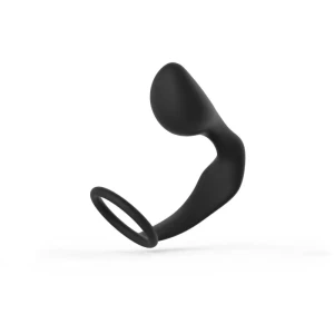 Anal Tease Cock Ring & Plug Black1 piece Penile Anal & P-Spot Triple Pleasure