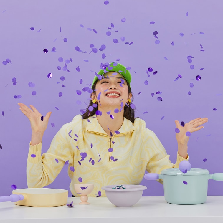 BETTER FINGER Cast Aluminum Casserole Pot Stockpot with Lid Blue 7" 4