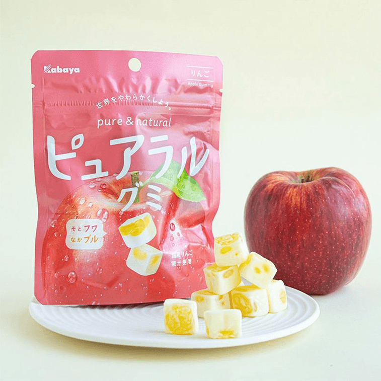 【贈品】【日本直郵】KABAYA卡巴也 蘋果味水果軟糖58g 3