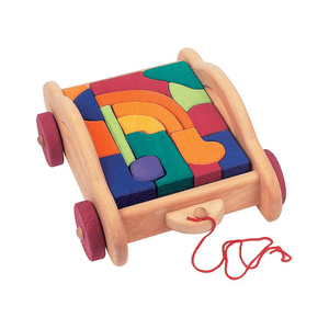 美國 MOM LOVES ME 玩具 馬車積木17件裝