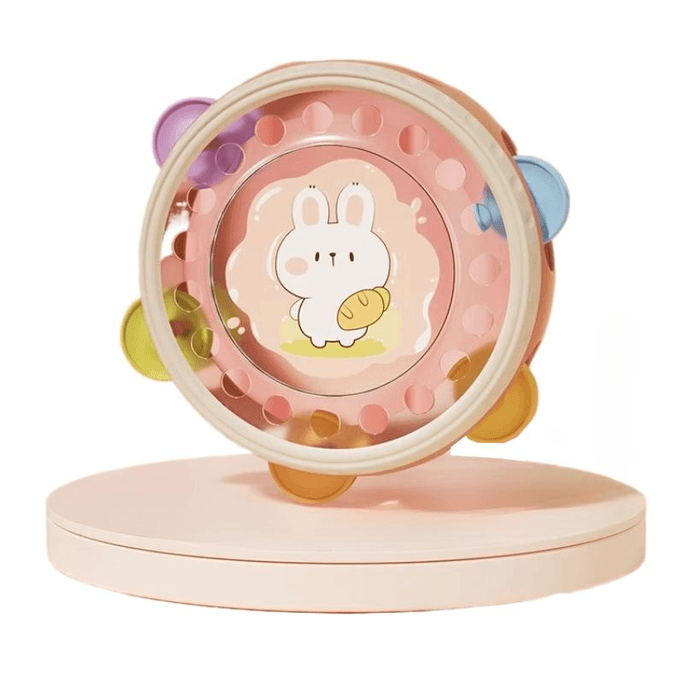 Flying Nest Hand Beat Drum Baby Early Education Toy Hand Bell Puzzle Beat Drum Bear Blue *1