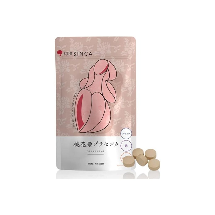 【日本直郵】WAKAN和漢 SINCA 桃花姬胎盤素 調理女性氣血 240粒
