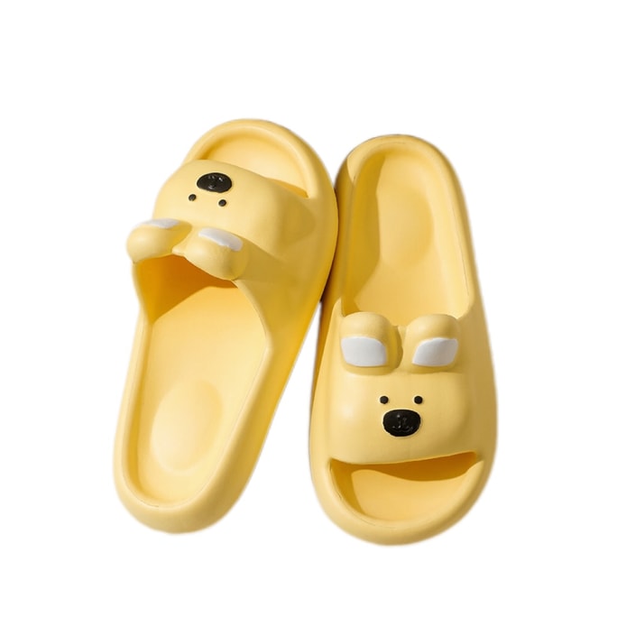 Color Cartoon Cute Slippers Summer Home-Yellow 40-41 Size 1Pair