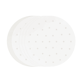 바이링케 50매입 25cm 찜기용 라이너, 에어프라이어 및 찜기에 적합, 흰색 논스틱 찜기 라이너.