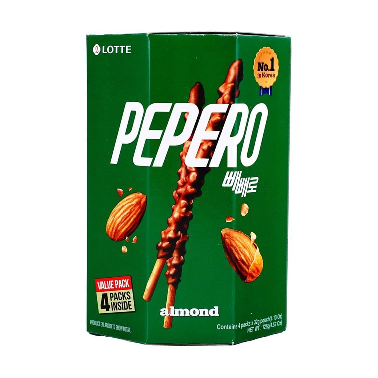 PEPERO Almond Chocolate Biscuit Stick,4packs 4.51oz【Stray Kids Pick】【Packing May Vary】 3