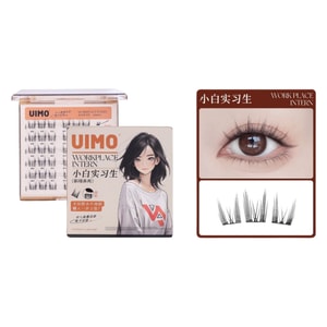 [중국 직배송] UIMO [접착제 불필요] 초보자/중급자용 인조 속눈썹 [초보자 가이드] 접착식 분할형 싱글 클러스터, 자연스러운 시뮬레이션, 부드러운 2025년 신상 고양이 귀 스타일, 36개입/박스