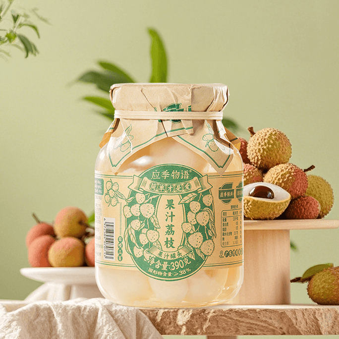 应季物语 果汁荔枝 水果果肉罐头 390g【固形物≥38%】【0防腐剂0蔗糖0乳糖0麦芽糖】