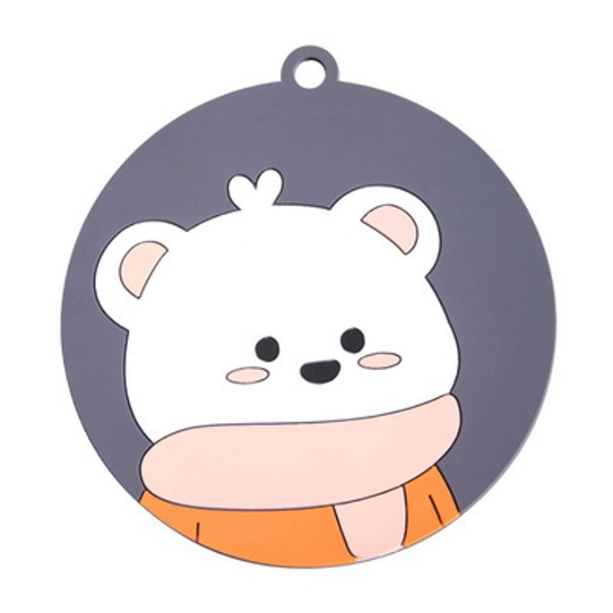 【中國直郵】 北歐慕 買3送1 家用廚房圓形加厚卡通矽膠防燙墊 斯文熊款