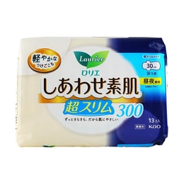 日本KAO花王 LAURIER乐而雅  F超薄超透气系列 敏感肌适用棉柔卫生巾 加长日用 300mm 13片入