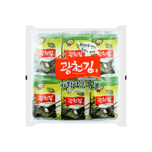 Seasoned Seaweed Dosirak with Olive Oil & Green Tea Powder, 12 pack