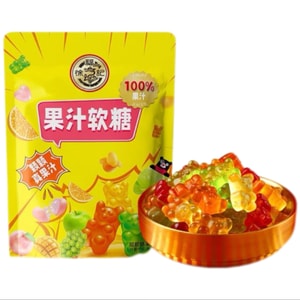  台湾 徐福记 【新年大促6天】熊仔软糖 100%果汁综合水果味 可爱造型橡皮糖120g*1袋(6包)