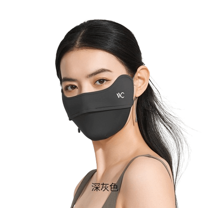 Sunscreen Mask Cool Feeling Women Eye Protectors Not Stretching Ears Sunscreen Mask Dark Gray
