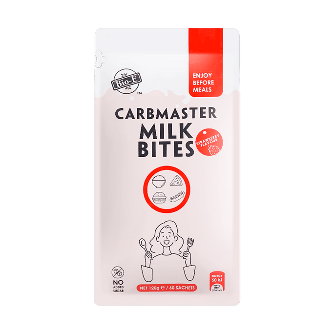 Carbmaster Milk Bites Strawberry Flavor 60 Sachets
