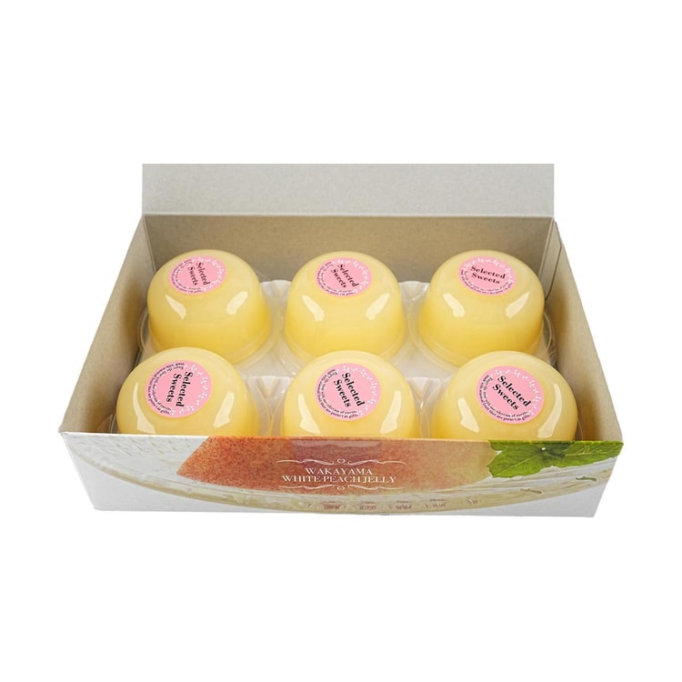 KIITAKARA White Peach Jelly Low Calorie 0 Fat ,3.84 oz*6 Piece