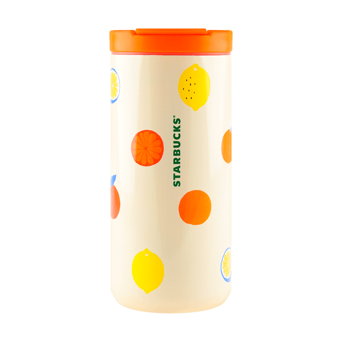 Insulated Stainless Steel Tumbler with Lid, Fruit + Birds Design, Summer Limited Edition - 12 fl oz