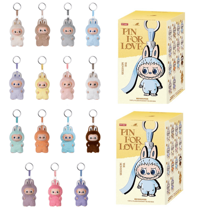 Mini Labubu 4.0 Vinyl Plush Keychain Case (A-Z) - Random Style【A-M】2pcs