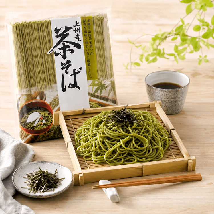 J-BASKET Cha Soba - Japanese Green Tea Soba Noodles, 22.57 oz