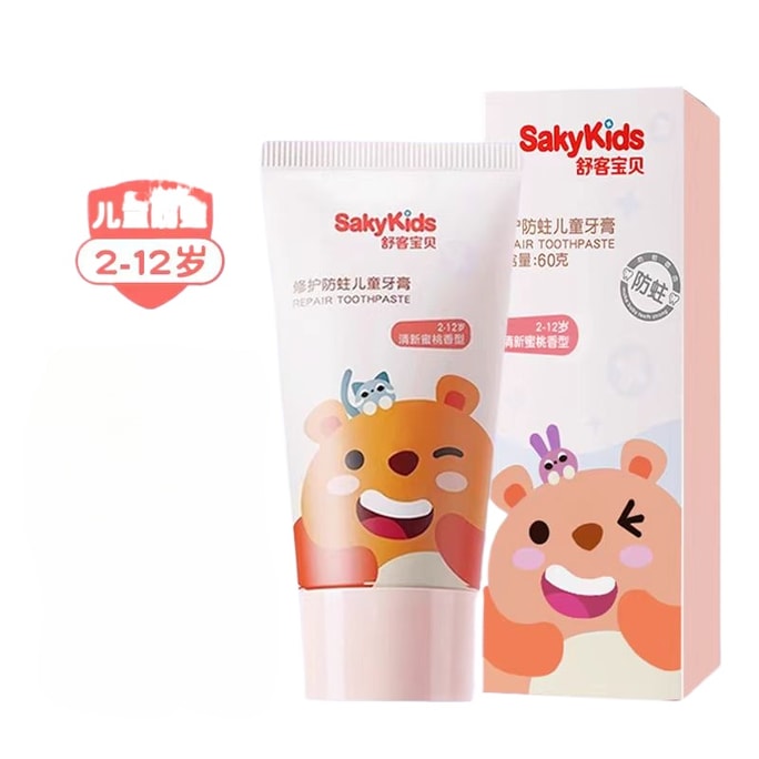 차이나슈케베이비 어린이치약 불소함유, 충치예방, 충치치료 및 치아고화, 충치치료 및 예방, 복숭아맛 60g*1튜브