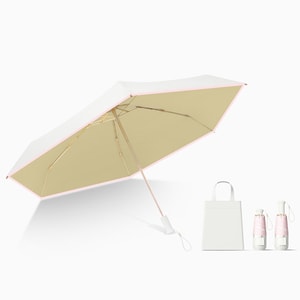 [중국 직배송] HSPM 미니 초경량 선크림 겸 자외선 차단 우산, 크림 체스트넛 F, 1개