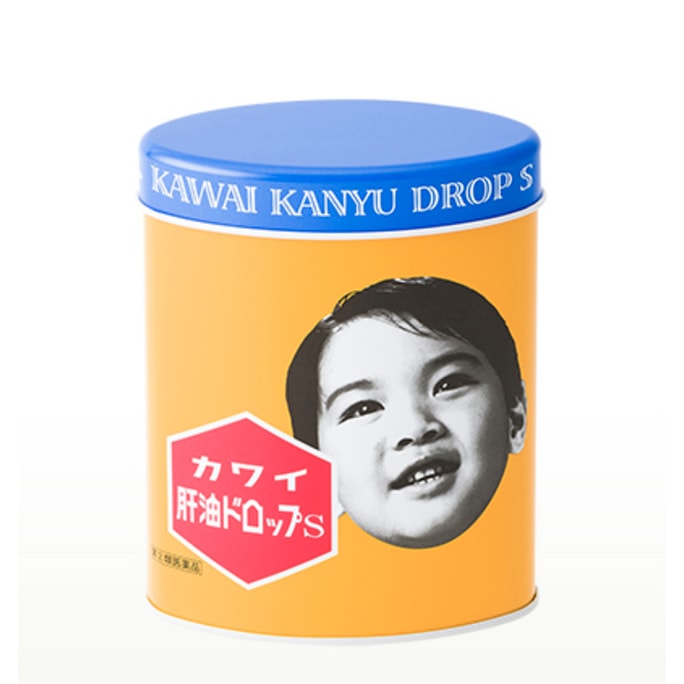 【日本直邮】KAWAI可咀嚼鱼肝油丸维生素A&D香蕉口味黄罐300粒