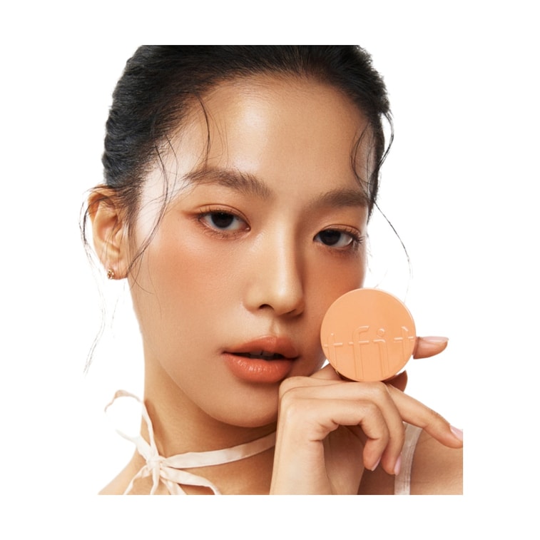 韩国 媞妃特 柔霧絲絨氣墊腮紅 P02 綻放粉色 4g 4