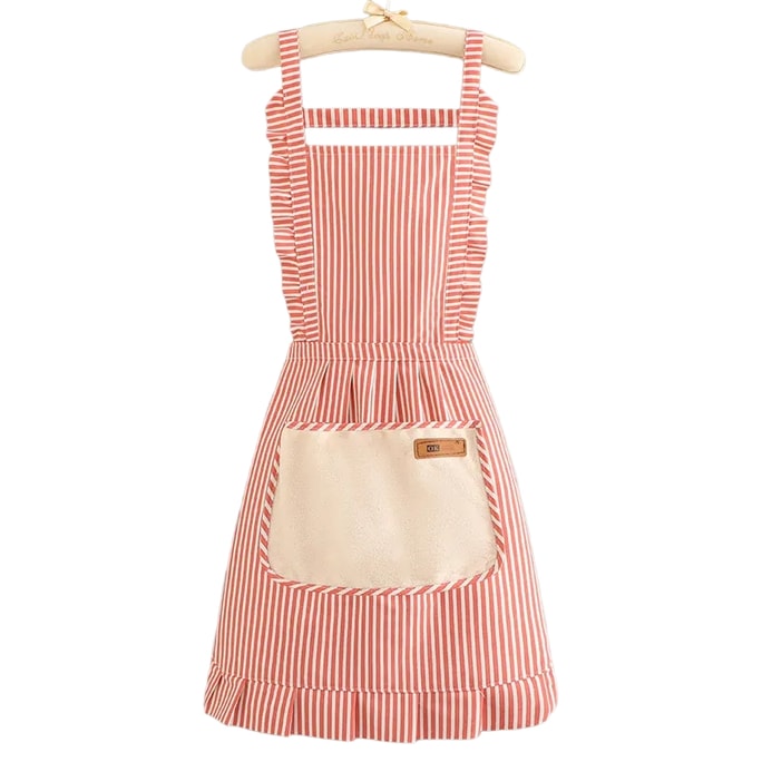 [중국 직배송] 스마트홈 순면 방오 및 통기성 앞치마, 신상 디자인, 레드 *1개