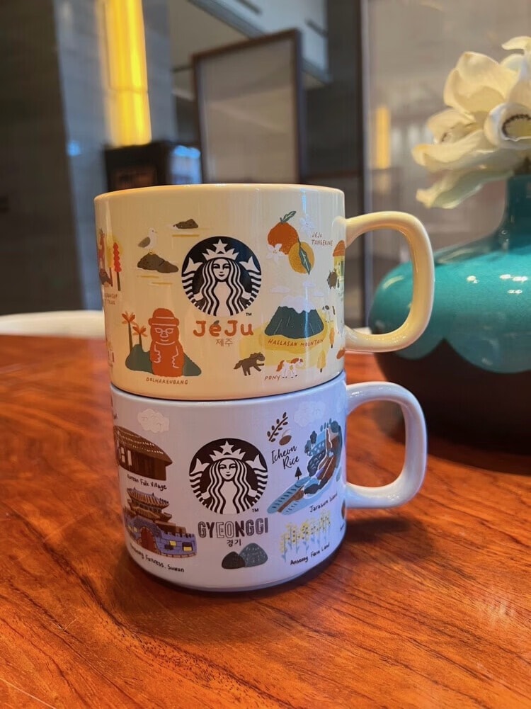 美国 STARBUCKS 星巴克 城市限定马克杯355ml【橙色精装礼盒】米白马克杯橙内釉 人鱼 logo 正版陶瓷杯 地标卡通印花高颜值水杯  厚实耐高温瓷质 家用办公咖啡牛奶杯【韩国旅行纪念文创】学生上班族桌面百搭送礼杯子