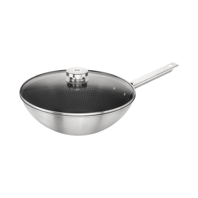 Joy Plus Stainless Steel Nonstick Wok with Lid 12"