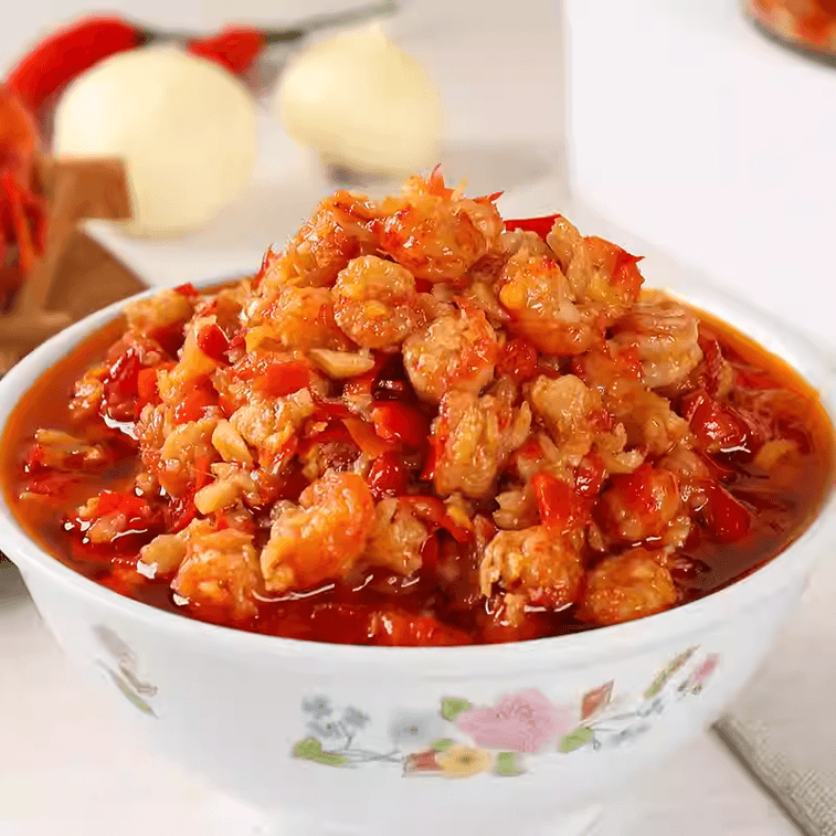 【中國直郵】 三知情 去殼香辣龍蝦醬下飯菜拌飯醬小龍蝦醬蒜蓉醬拌麵即食湖南口味蝦238g 4