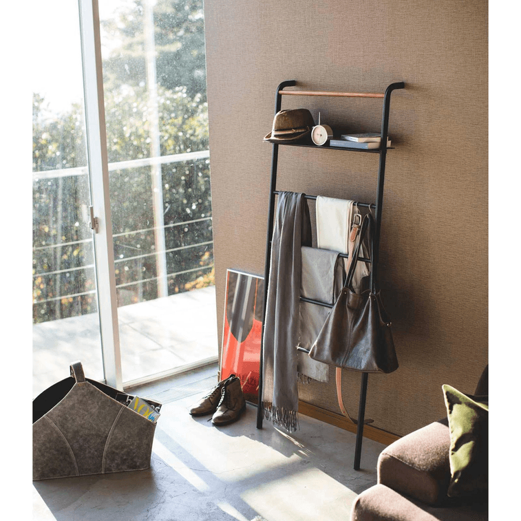 Leaning Storage Ladder With Shelf (63 H) - Steel Black 8