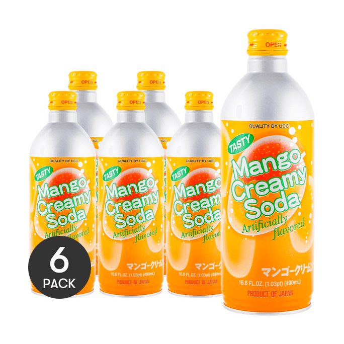 Mango Creamy Soda, 16.6 fl oz *6【6 Packs】
