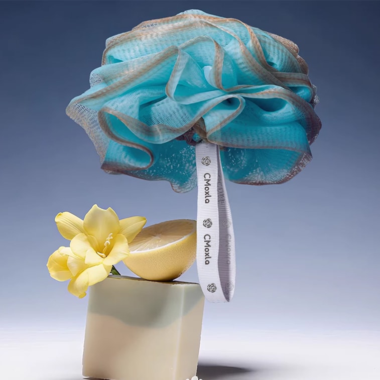 水月秦淮 【配套精美禮盒】加大加厚75G雲朵沐浴球1個 洗澡沐浴球 兒童寶貝muji澡花【3秒快速起泡、泡沫綿密洗浴球、超柔軟細密網孔浴花】 4