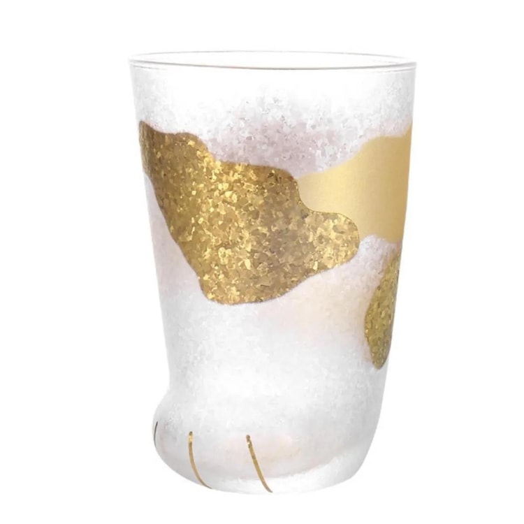 日本ISHIZUKA GLASS石塚硝子ADERIA COCONECO 金色小猫图案玻璃杯子 