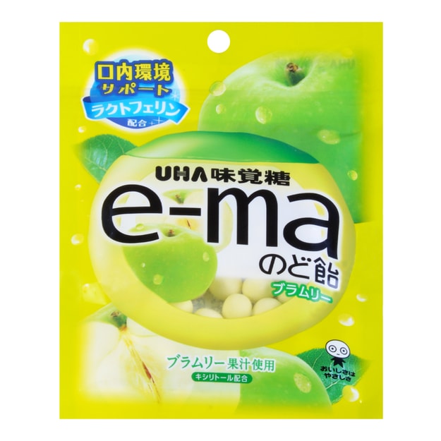 商品详情 - 日本uha悠哈 e-ma维c润喉糖袋装 青苹果味 50g - image  0