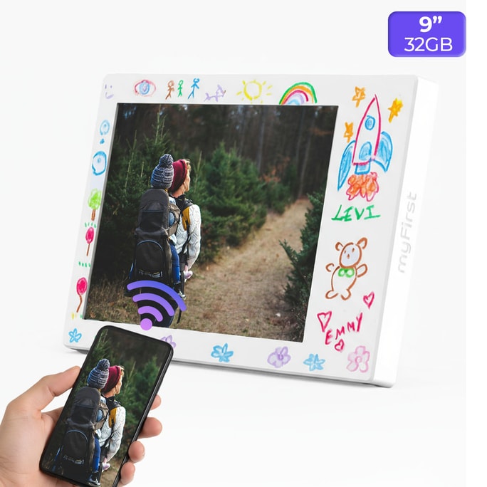 Digital Picture Frame9 Inch Personalized Gift    Frame DoodleWhite