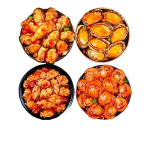 【中国直邮】 唐会美妆 鲍鱼+生蚝+扇贝+鮯蜊 400 克