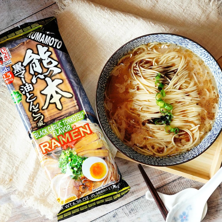 ITSUKI Kumamoto Black Garlic Tonkotsu Flavor Ramen ,6.2 oz 【Plant