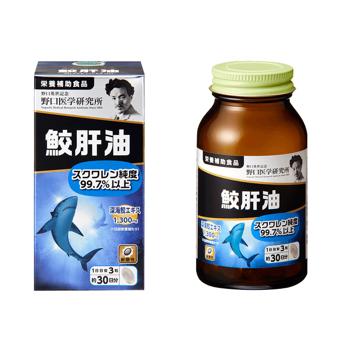 NOGUCHI Noguchi Medical Research Institute||Squalene Shark Liver Oil Capsules||30 days 90 capsules/bottle