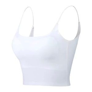 宝娜斯 吊带带胸垫 吊带背心 内搭文胸一体式 内衣无痕 打底外穿抹胸 美背吊带 纯白色 均码