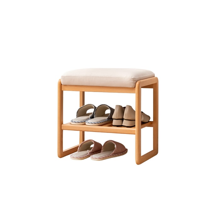 Fancyarn Solid Wood Shoe Rack Bench with Shoe Storage Upholstered Padded Seat