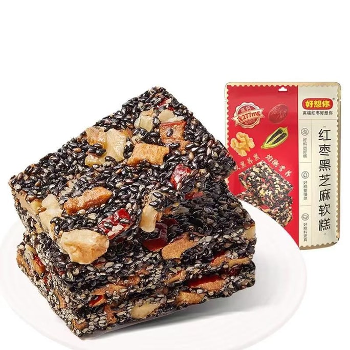  好想你 輕甜紅棗核桃黑芝麻軟糕 135克 真材實料 暖心呵護 香酥軟糯 營養高鈣 約10小袋