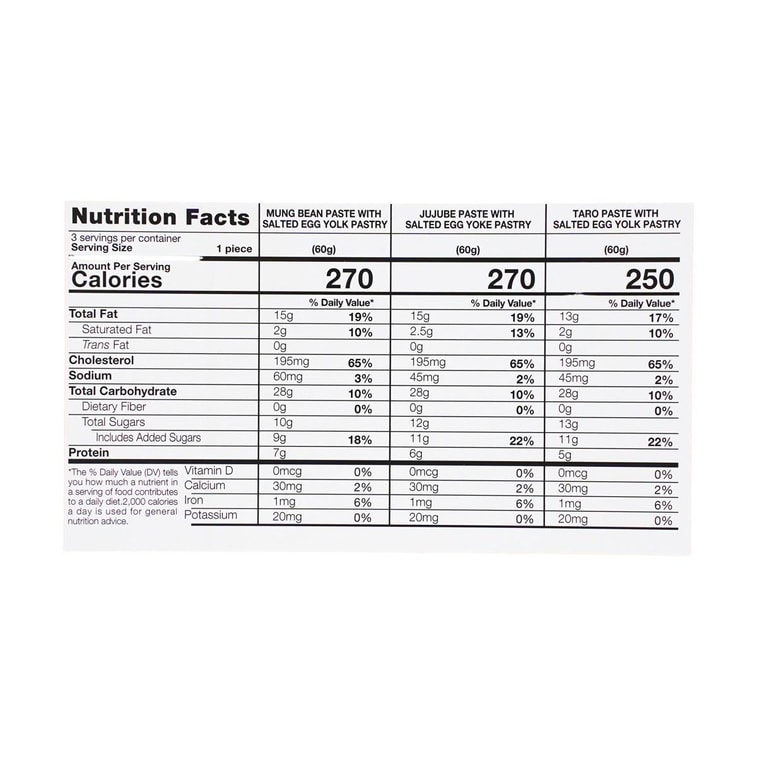 혼합 계란 노른자 페이스트리 선물 상자, 9개입 19온스【녹두*3개 + 대추 페이스트*3개 + 타로 페이스트*3개】 10