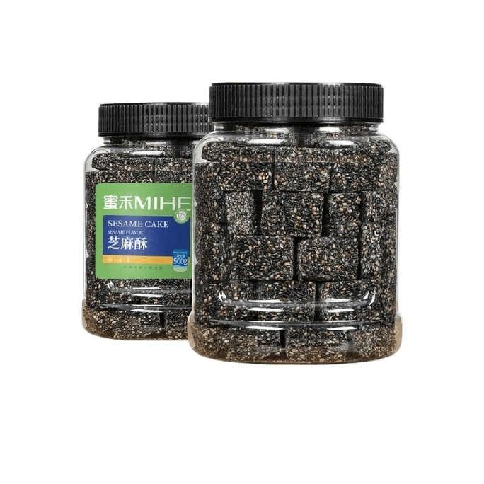 【中国直邮】蜜禾 黑芝麻酥早餐传统中西式糕点心坚果孕妇休闲零食小吃500g*1罐