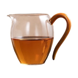 Clear Glass Tea Pitcher Fairness Cup Red Handle 280 ml Red